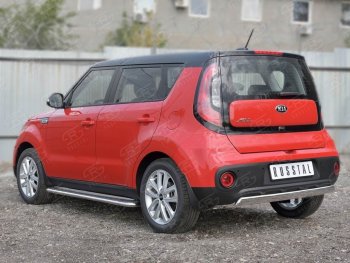 10 349 р. Защита заднего бампера (Ø75x42 мм, нержавейка) Russtal KIA Soul PS дорестайлинг (2014-2016)  с доставкой в г. Набережные‑Челны. Увеличить фотографию 3