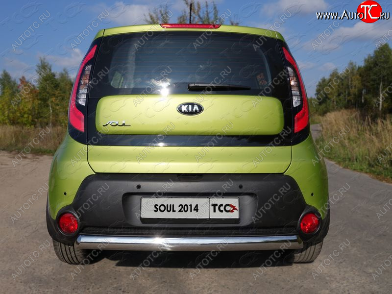 16 299 р. Защита заднего бампера (овальная) ТСС (нержавейка d75х42 мм)  KIA Soul  PS (2014-2016) дорестайлинг  с доставкой в г. Набережные‑Челны