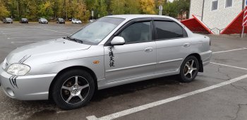 4 099 р. Пластиковые накладки на пороги SVS  KIA Spectra (2000-2009) (Неокрашенные)  с доставкой в г. Набережные‑Челны. Увеличить фотографию 2