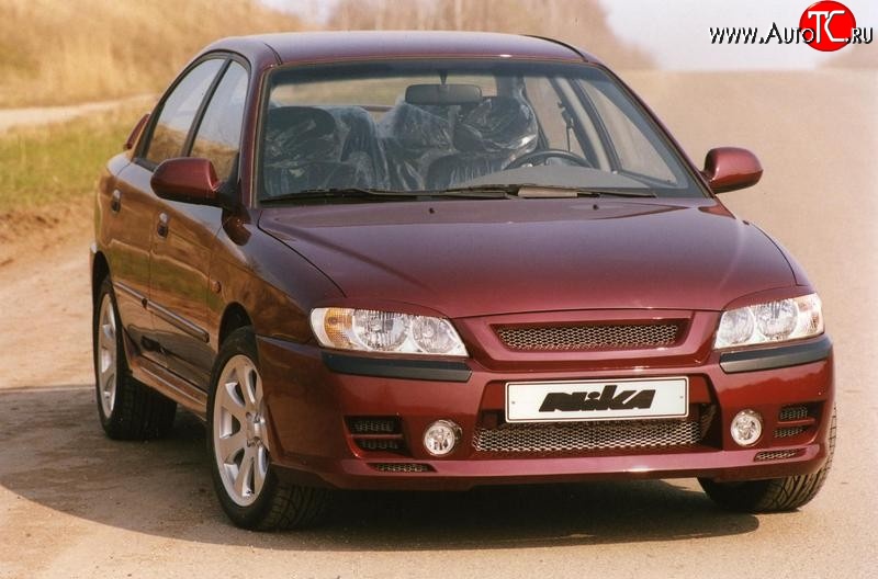 449 р. Реснички на фары Nika-Спорт KIA Spectra (2000-2009) (Неокрашенные)  с доставкой в г. Набережные‑Челны