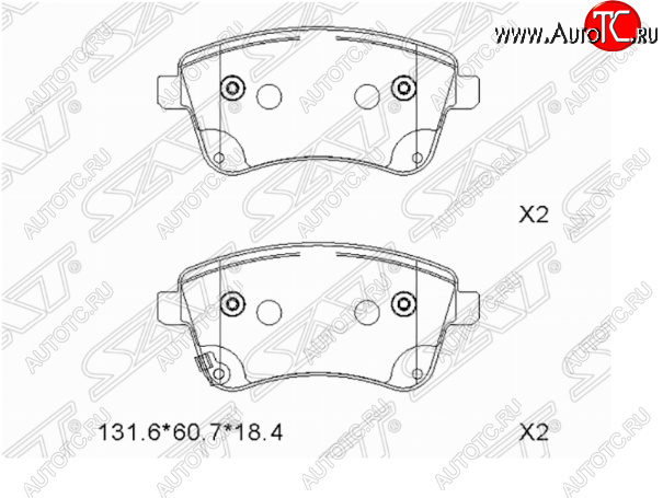 1 179 р. Комплект передних тормозных колодок SAT  KIA Venga (2009-2015) дорестайлинг  с доставкой в г. Набережные‑Челны