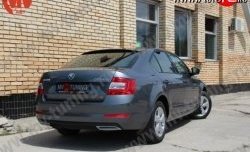 1 799 р. Имитация насадок глушителя на задний бампер Sport Skoda Octavia A7 дорестайлинг лифтбэк (2012-2017) (Неокрашенная)  с доставкой в г. Набережные‑Челны. Увеличить фотографию 2