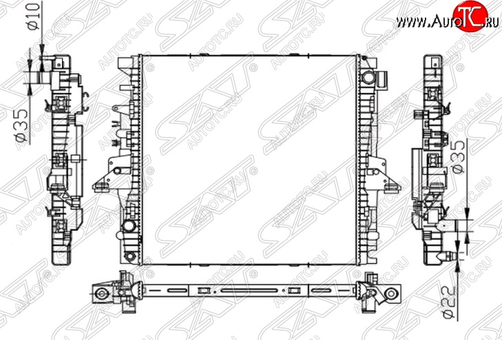 11 699 р. Радиатор двигателя (пластинчатый, 3.0/5.0, МКПП/АКПП) SAT  Land Rover Discovery ( 3 L319,  4 L319) - Range Rover Sport  1 L320  с доставкой в г. Набережные‑Челны