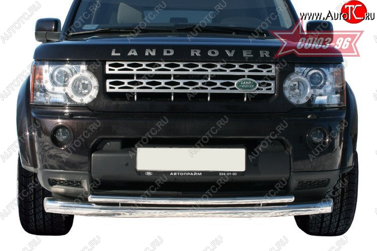 25 469 р. Защита переднего бампера двойная Souz-96 (d76/42) Land Rover Discovery 4 L319 (2009-2016)  с доставкой в г. Набережные‑Челны