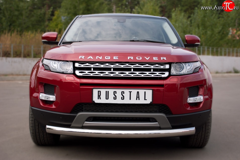 17 749 р. Одинарная защита переднего бампера диаметром 76 мм (Prestige u Pure) SLITKOFF Land Rover Range Rover Evoque 1 L538 дорестайлинг 5 дв. (2011-2015)  с доставкой в г. Набережные‑Челны