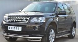 21 349 р. Защита переднего бампера (Ø63 мм с углами, нержавейка) SLITKOFF Land Rover Freelander L359 дорестайлинг (2006-2010)  с доставкой в г. Набережные‑Челны. Увеличить фотографию 4