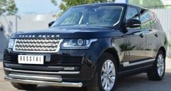 22 099 р. Защита переднего бампера (2 трубыØ76 и 63 мм, нержавейка) SLITKOFF  Land Rover Range Rover  4 L405 (2012-2017) дорестайлинг  с доставкой в г. Набережные‑Челны. Увеличить фотографию 3