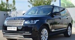 27 649 р. Защита переднего бампера (2 трубыØ75х42 мм, нержавейка) Russtal Land Rover Range Rover 4 L405 дорестайлинг (2012-2017)  с доставкой в г. Набережные‑Челны. Увеличить фотографию 4