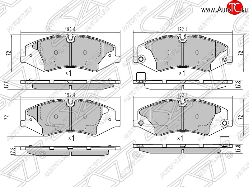 1 759 р. Колодки тормозные SAT (передние) Land Rover Range Rover Sport 1 L320 дорестайлинг (2005-2009)  с доставкой в г. Набережные‑Челны