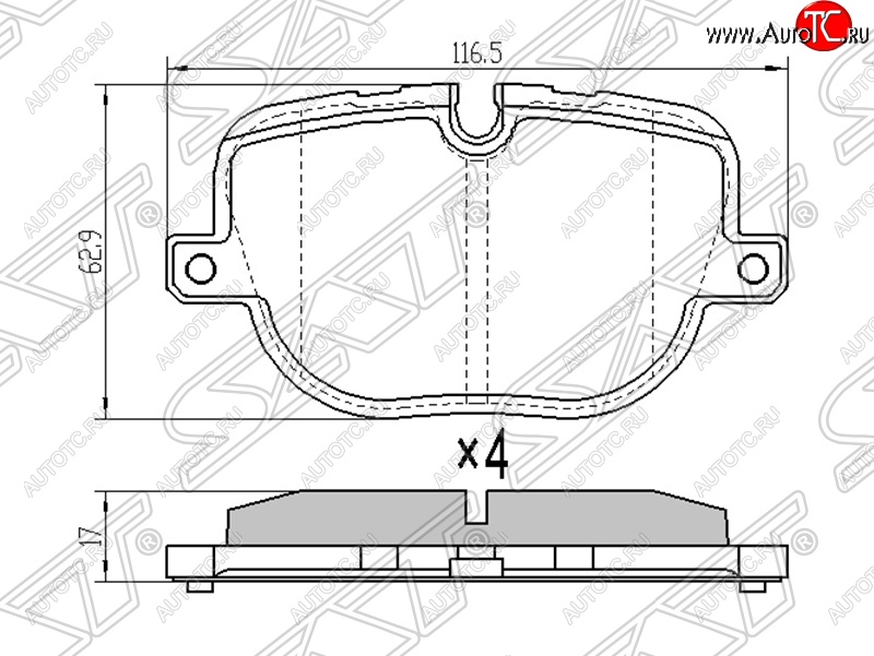 1 039 р. Колодки тормозные SAT (задние)  Land Rover Range Rover  3 L322 - Range Rover Sport  1 L320  с доставкой в г. Набережные‑Челны