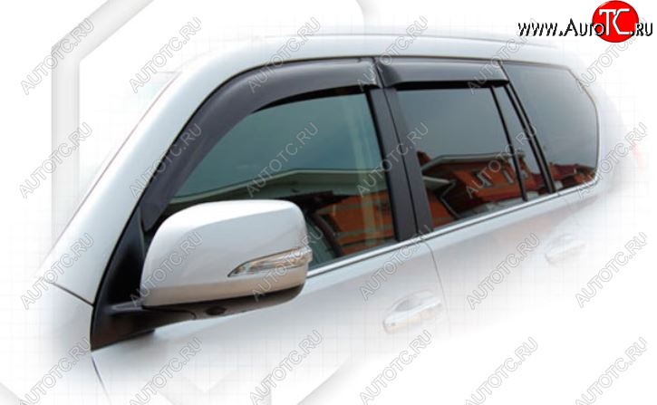 2 299 р. Дефлектора окон CA-Plastic  Lexus GX460  J150 (2013-2022) 1-ый рестайлинг, 2-ой рестайлинг (Classic полупрозрачный, Без хром.молдинга, Крепление только на скотч)  с доставкой в г. Набережные‑Челны