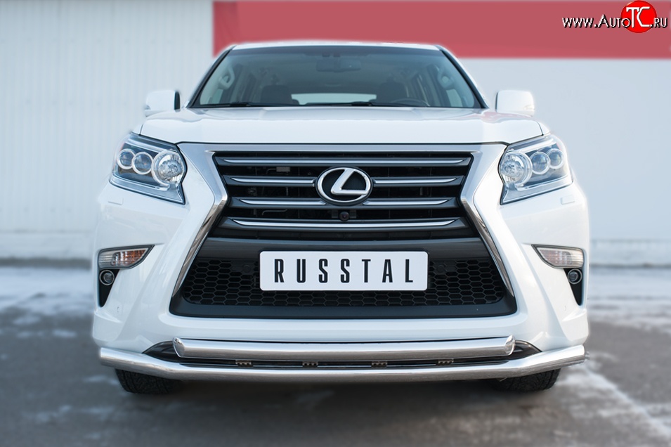 24 699 р. Защита переднего бампера (2 трубыØ63 мм, нержавейка) SLITKOFF  Lexus GX460  J150 (2013-2022) 1-ый рестайлинг, 2-ой рестайлинг  с доставкой в г. Набережные‑Челны