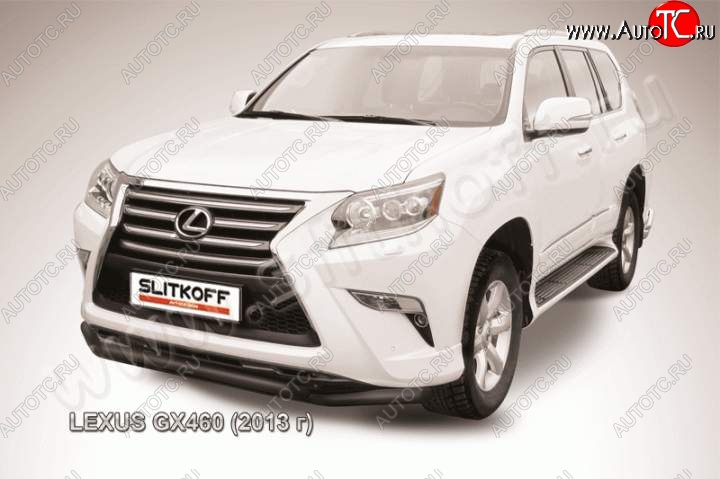 17 699 р. Защита переднего бампера из труб d57 Slitkoff (двойная)  Lexus GX460  J150 (2013-2022) 1-ый рестайлинг, 2-ой рестайлинг (Цвет: серебристый)  с доставкой в г. Набережные‑Челны