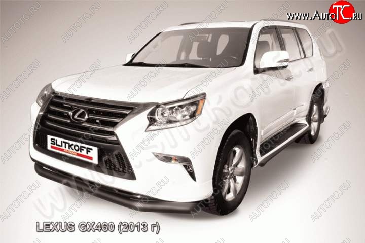 16 899 р. Защита переднего бампера из трубы d76 Slitkoff  Lexus GX460  J150 (2013-2022) 1-ый рестайлинг, 2-ой рестайлинг (Цвет: серебристый)  с доставкой в г. Набережные‑Челны