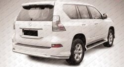 Двойная защита заднего бампера из трёх труб диаметром 76 и 42 мм Slitkoff Lexus GX460 J150 1-ый рестайлинг (2013-2019)