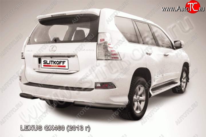 10 999 р. Защита заднего бампера из уголков d76 Slitkoff Lexus GX460 J150 1-ый рестайлинг (2013-2019) (Цвет: серебристый)  с доставкой в г. Набережные‑Челны