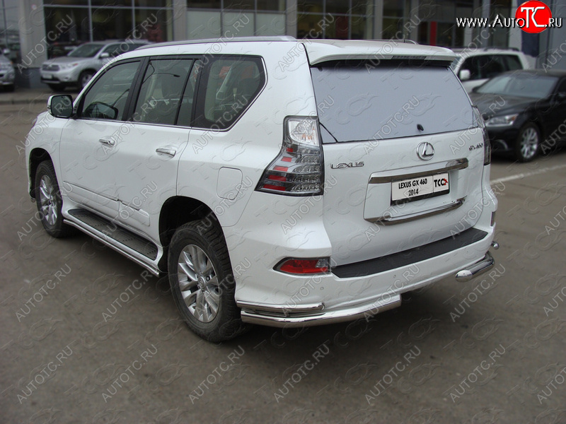 32 749 р. Защита заднего бампера (уголки двойные) ТСС 76,1/42 мм Lexus GX460 J150 1-ый рестайлинг (2013-2019)  с доставкой в г. Набережные‑Челны