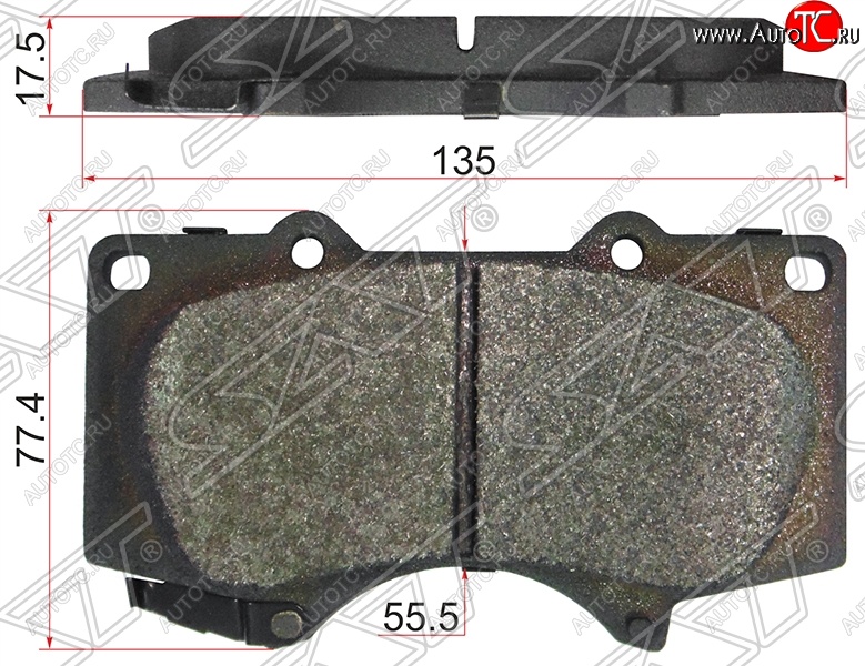 1 689 р. Колодки тормозные SAT (передние,135x77.4x17.5 mm)  Lexus GX460  J150 (2009-2022), Toyota Land Cruiser Prado  J120 (2002-2009)  с доставкой в г. Набережные‑Челны