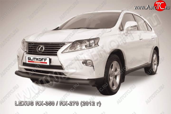 16 649 р. Защита переднего бампера из трубы d76 Slitkoff (дуга) Lexus RX350 AL10 рестайлинг (2012-2015) (Цвет: серебристый)  с доставкой в г. Набережные‑Челны