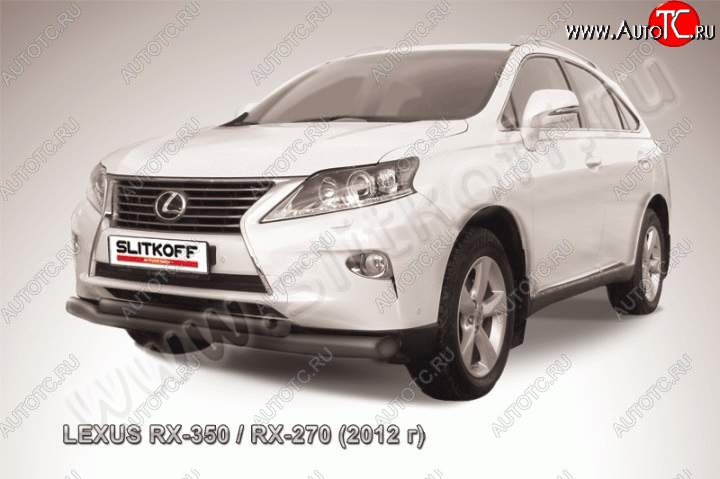 20 699 р. Защита переднего бампера из труб d76+57 Slitkoff Lexus RX350 AL10 рестайлинг (2012-2015) (Цвет: серебристый)  с доставкой в г. Набережные‑Челны