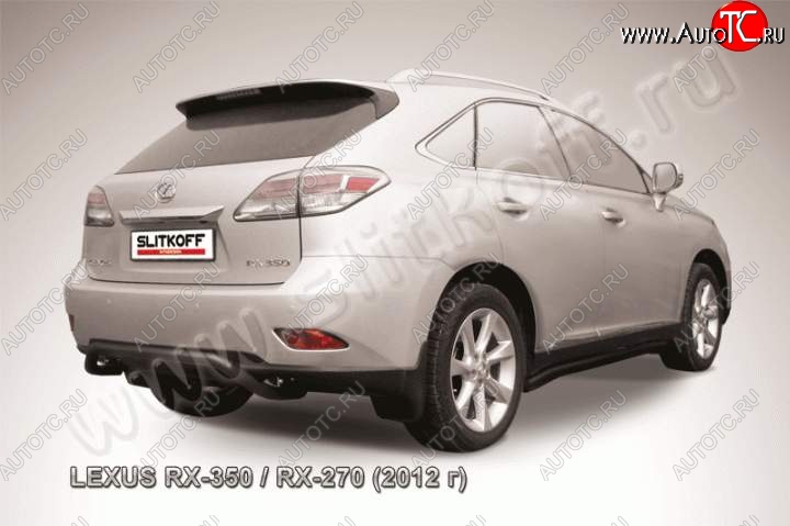 12 549 р. Защита заднего бампера из трубы d57 Slitkoff (скоба) Lexus RX 270 AL20 дорестайлинг (2015-2019) (Цвет: серебристый)  с доставкой в г. Набережные‑Челны