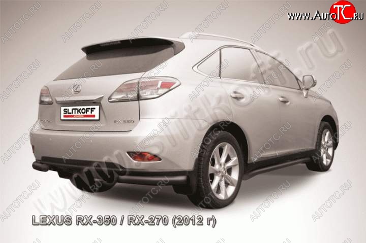 11 799 р. Защита заднего бампера из уголков d76 Slitkoff Lexus RX 270 AL20 дорестайлинг (2015-2019) (Цвет: серебристый)  с доставкой в г. Набережные‑Челны