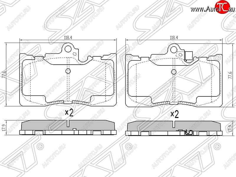 1 399 р. Колодки тормозные SAT (передние)  Lexus GS300  S190 (2005-2006) дорестайлинг  с доставкой в г. Набережные‑Челны