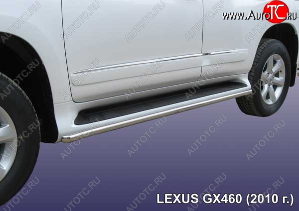 13 699 р. Защита порогов из труб d42 Slitkoff  Lexus GX460  J150 (2009-2013) дорестайлинг (Цвет: серебристый)  с доставкой в г. Набережные‑Челны