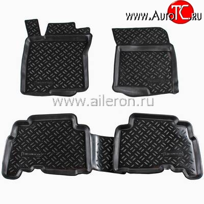 1 789 р. Коврики в салон Aileron 4 шт. (полиуретан) Toyota Land Cruiser Prado J150 дорестайлинг (2009-2013)  с доставкой в г. Набережные‑Челны