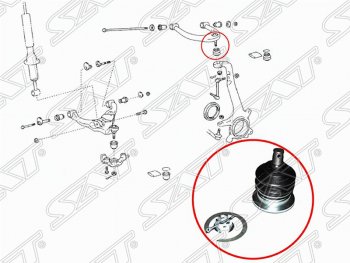 699 р. Шаровая опора верхнего рычага SAT Toyota Land Cruiser Prado J150 дорестайлинг (2009-2013)  с доставкой в г. Набережные‑Челны. Увеличить фотографию 2