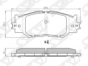 Колодки тормозные SAT (передние) Lexus IS250 XE20 седан дорестайлинг (2005-2013)