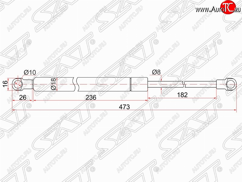 629 р. Упор капота SAT (газовый)  Lexus IS250  XE20 - IS350  XE20  с доставкой в г. Набережные‑Челны