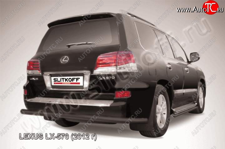 6 499 р. Защита заднего бампера из трубы d76 Slitkoff Lexus LX570 J200 1-ый рестайлинг (2012-2015) (Цвет: серебристый)  с доставкой в г. Набережные‑Челны