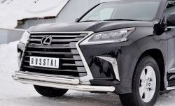 22 699 р. Защита переднего бампера (2 трубыØ63 мм, нержавейка) SLITKOFF  Lexus LX450d  J200 (2015-2022) 2-ой рестайлинг  с доставкой в г. Набережные‑Челны. Увеличить фотографию 4