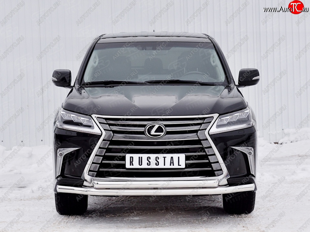 22 699 р. Защита переднего бампера (2 трубыØ63 мм, нержавейка) SLITKOFF  Lexus LX450d  J200 (2015-2022) 2-ой рестайлинг  с доставкой в г. Набережные‑Челны