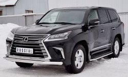 19 899 р. Защита переднего бампера (Ø76 мм, нержавейка) SLITKOFF  Lexus LX450d  J200 (2015-2022) 2-ой рестайлинг  с доставкой в г. Набережные‑Челны. Увеличить фотографию 2