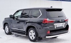 21 449 р. Защита заднего бампера (Ø76 мм, нержавейка) SLITKOFF Lexus LX570 J200 2-ой рестайлинг (2015-2022)  с доставкой в г. Набережные‑Челны. Увеличить фотографию 2