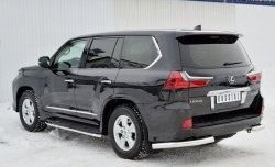 15 299 р. Защита заднего бампера (Ø76 мм уголки, нержавейка) SLITKOFF  Lexus LX450d  J200 (2015-2022) 2-ой рестайлинг  с доставкой в г. Набережные‑Челны. Увеличить фотографию 2