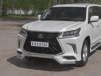 18 899 р. Защита переднего бампера (TRD Superior, волна, Ø 63 мм, нержавейка)  Lexus LX450d  J200 - LX570  J200  с доставкой в г. Набережные‑Челны. Увеличить фотографию 2