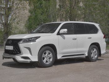 18 899 р. Защита переднего бампера (TRD Superior, волна, Ø 63 мм, нержавейка)  Lexus LX450d  J200 - LX570  J200  с доставкой в г. Набережные‑Челны. Увеличить фотографию 3