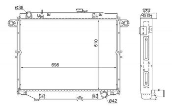 11 549 р. Радиатор двигателя (пластинчатый, 4.7, АКПП) SAT Toyota Land Cruiser 100 дорестайлинг (1998-2002)  с доставкой в г. Набережные‑Челны. Увеличить фотографию 1