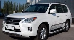 17 999 р. Защита переднего бампера (2 трубыØ75х42 мм, нержавейка) Russtal Lexus LX570 J200 дорестайлинг (2007-2012)  с доставкой в г. Набережные‑Челны. Увеличить фотографию 4