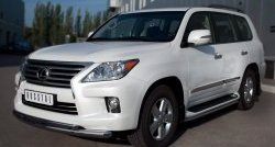 22 999 р. Защита переднего бампера (2 трубыØ76 и 42 мм, нержавейка) SLITKOFF Lexus LX570 J200 дорестайлинг (2007-2012)  с доставкой в г. Набережные‑Челны. Увеличить фотографию 4