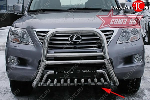 26 849 р. Защита переднего бампера нижняя Souz-96 Lexus LX570 J200 дорестайлинг (2007-2012)  с доставкой в г. Набережные‑Челны