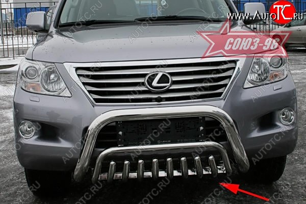 23 849 р. Защита переднего бампера нижняя Souz-96 Lexus LX570 J200 дорестайлинг (2007-2012)  с доставкой в г. Набережные‑Челны