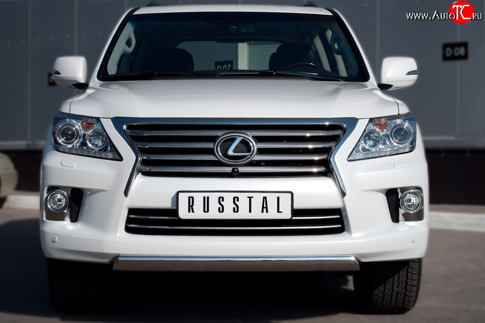 14 999 р. Защита переднего бампера Russtal из овальной трубы диаметром 75x42 мм Lexus LX570 J200 дорестайлинг (2007-2012)  с доставкой в г. Набережные‑Челны