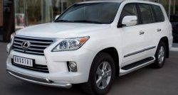 14 999 р. Защита порогов SLITKOFF из круглой трубы диаметром 42 мм (2012-н.в.)  Lexus LX570  J200 (2007-2012) дорестайлинг  с доставкой в г. Набережные‑Челны. Увеличить фотографию 1