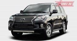 Защита переднего бампера одинарная из овальной трубы Souz-96 (d75х42). Lexus LX570 J200 1-ый рестайлинг (2012-2015)