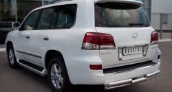 20 949 р. Защита заднего бампера (2 трубы Ø76 и 42 мм, нержавейка) SLITKOFF  Lexus LX570  J200 (2012-2015) 1-ый рестайлинг  с доставкой в г. Набережные‑Челны. Увеличить фотографию 3