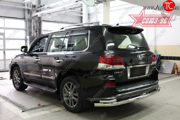 6 893 р. Двойная защита заднего бампера Souz-96 (d76/42) Lexus LX570 J200 1-ый рестайлинг (2012-2015)  с доставкой в г. Набережные‑Челны